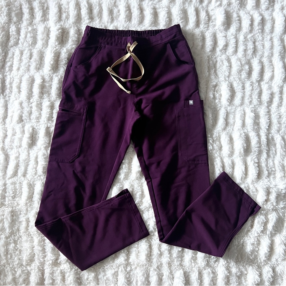 Figs Deep Purple Yola Skinny Scrub Pants Size XS